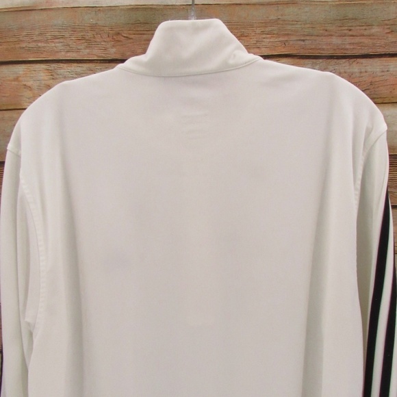 Adidas White 1/4 Zip Mock Neck Pullover Jacket - Picture 5 of 13